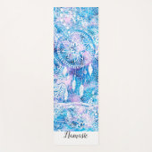 Floral dreamcatcher turquoise waterverf namaste yogamat (Voorkant)