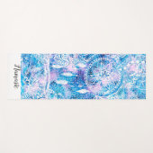 Floral dreamcatcher turquoise waterverf namaste yogamat (Voorkant (horizontaal))