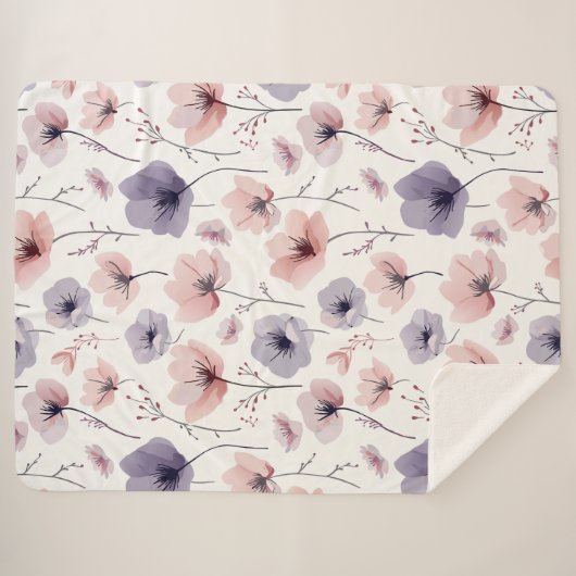 Floral Dreams Sherpa Deken (Voorkant (horizontaal))