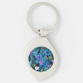 'Floral Dreams' - Tropisch bloemontwerp Sleutelhanger (Voorkant)