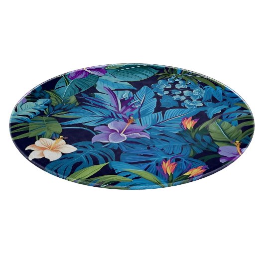 'Floral Dreams' - Tropisch bloemontwerp Snijplank (Hoek)