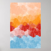 Floral Dreamscape-Peach, Sinaasappel, rood, roze,  Poster (Voorkant)
