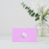 Floral Dress Logo Mode Wedding Pink Visitekaartje (Staand voorkant)