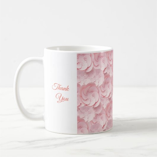 Floral Drinkware Dank u Mok Zacht Roze Kleur (Links)