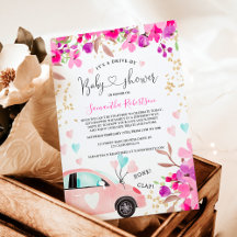 Floral Drive door baby shower auto waterverf harte