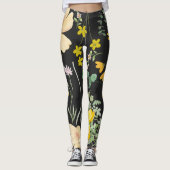 Floral Dusk Embrace: Midnight Bloom Leggings (Voorkant)