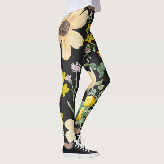 Floral Dusk Embrace: Midnight Bloom Leggings (Rechts)