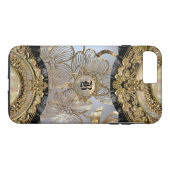 Floral Dusk Viva Monogram Plus Case-Mate iPhone Case (Achterkant (Horizontaal))