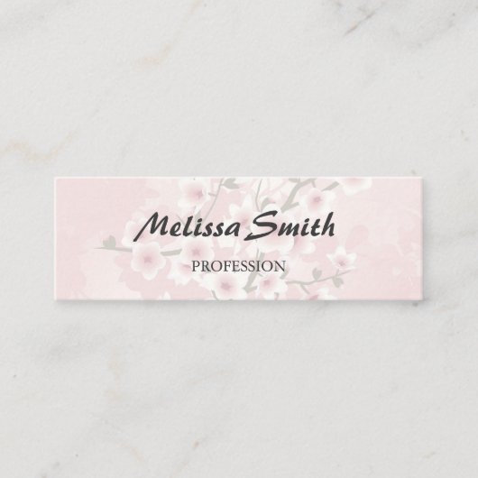  Floral Dusky Roze Cherry Blossom Mini Visitekaartje (Voorkant)