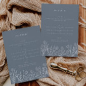 Floral Dusty Blue 5x7" Trouwtafel Flat Menu