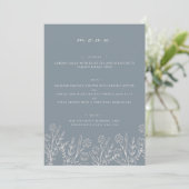 Floral Dusty Blue 5x7" Trouwtafel Flat Menu (Staand voorkant)