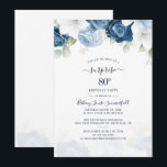Floral Dusty Blue 80th Birthday Party Kaart<br><div class="desc">Begroting 80 Uitnodiging van de Blauwe Florale Partij van de Dusty van de Dusty van de Dusty u voor uw speciale verjaardag gemakkelijk kunt uitgeven door de knoop "aan te passen" te klikken</div>