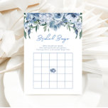 Floral Dusty Blue Bridal Bingo Game Kaart<br><div class="desc">Elegante wijn zei hij dat ze Vrijgezellenfeest spel zei</div>