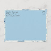 Floral Dusty Blue Country Garden Rehearsal Dinner Uitnodiging Briefkaart (Achterkant)