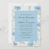 Floral Dusty Blue Country Garden Wedding Kaart (Voorkant)