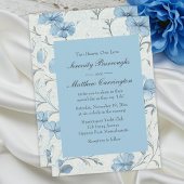Floral Dusty Blue Country Garden Wedding Kaart