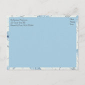 Floral Dusty Blue Country Garden Wedding RSVP Card Uitnodiging Briefkaart (Achterkant)