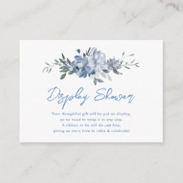 Floral Dusty Blue Display Douche Vrijgezellenfeest Informatiekaartje