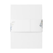 Floral Dusty Blue Elegant Rozen Wedding Uitnodigingen Wikkel (Achterkant Voorbeeld)