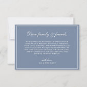 Floral Dusty Blue Elegant Wedding Bedankkaart (Achterkant)