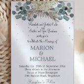 Floral Dusty Blue Elegant Wedding Kaart