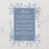 Floral Dusty Blue Elegant Wedding Menu (Voorkant)