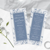 Floral Dusty Blue Elegant Wedding Programmakaart