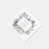 Floral Dusty Blue Elegant Wedding Servet (Hoek)