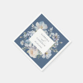 Floral Dusty Blue Elegant Wedding Servet (Hoek)