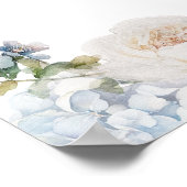 Floral Dusty Blue Elegant Wedding Welcome Sign Poster (Hoek)