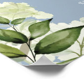 Floral Dusty Blue Engagement Party Welkomstbord Poster (Hoek)