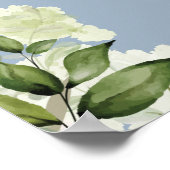 Floral Dusty Blue Engagement Party Welkomstbord Poster (Hoek)