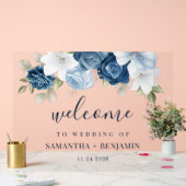 Floral Dusty Blue Eucalyptus Botanical Wedding Acryl Bord (Huwelijk)