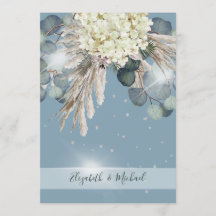 Floral Dusty Blue Eucalyptus Elegant Wedding