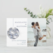 Floral Dusty Blue Eucalyptus Elegant Wedding Save The Date (Staand voorkant)