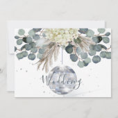 Floral Dusty Blue Eucalyptus Elegant Wedding Save The Date (Achterkant)