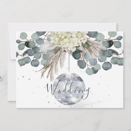 Floral Dusty Blue Eucalyptus Elegant Wedding Save The Date (Achterkant)