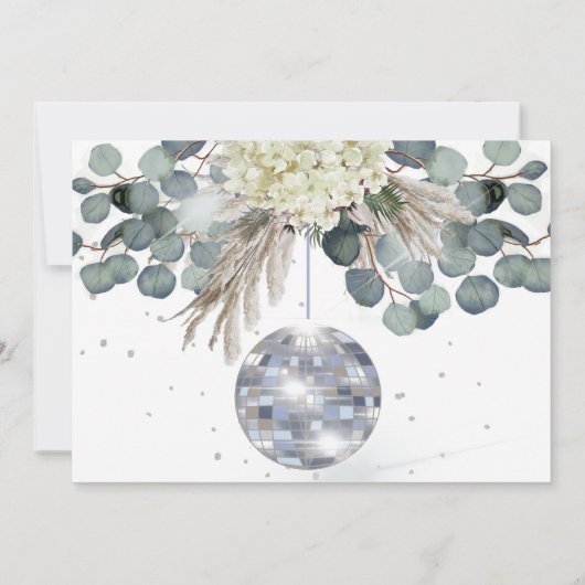Floral Dusty Blue Eucalyptus Elegant Wedding Save The Date (Achterkant)