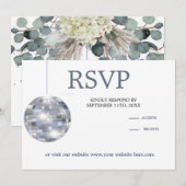 Floral Dusty Blue Eucalyptus Elegant Wedding Save The Date (Voorkant / Achterkant)