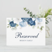 Floral Dusty Blue Eucalyptus Reserved Sign Kaart (Staand voorkant)