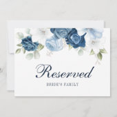 Floral Dusty Blue Eucalyptus Reserved Sign Kaart (Achterkant)