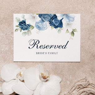 Floral Dusty Blue Eucalyptus Reserved Sign Kaart