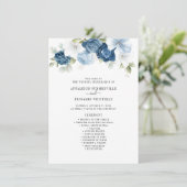 Floral Dusty Blue Eucalyptus Wedding Programme (Staand voorkant)