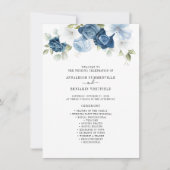 Floral Dusty Blue Eucalyptus Wedding Programme (Voorkant)