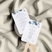 Floral Dusty Blue Foliage Wedding Ceremony Program Handwaaier