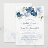 Floral Dusty Blue Greenery Vrijgezellenfeest Kaart (Voorkant / Achterkant)