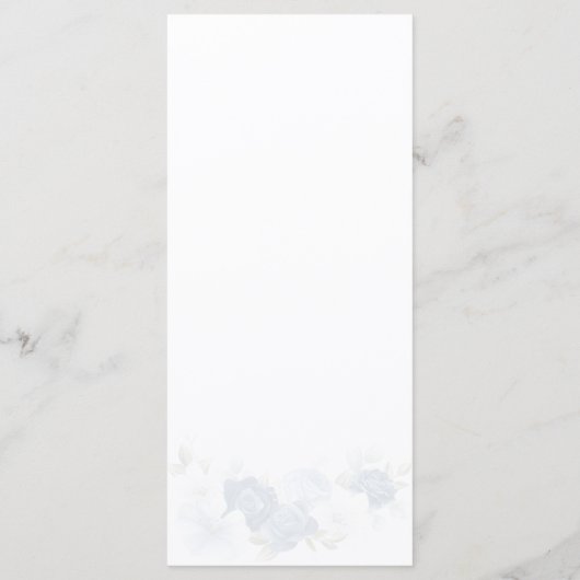 Floral Dusty Blue Greenery Wedding Menu (Achterkant)