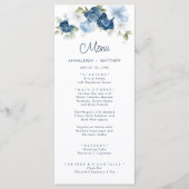 Floral Dusty Blue Greenery Wedding Menu (Voorkant)