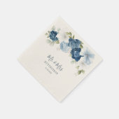 Floral Dusty Blue Greenery Wedding Reception Servet (Hoek)