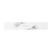 Floral Dusty Blue Greenery White Elegant Wedding Uitnodigingen Wikkel (Vlak)